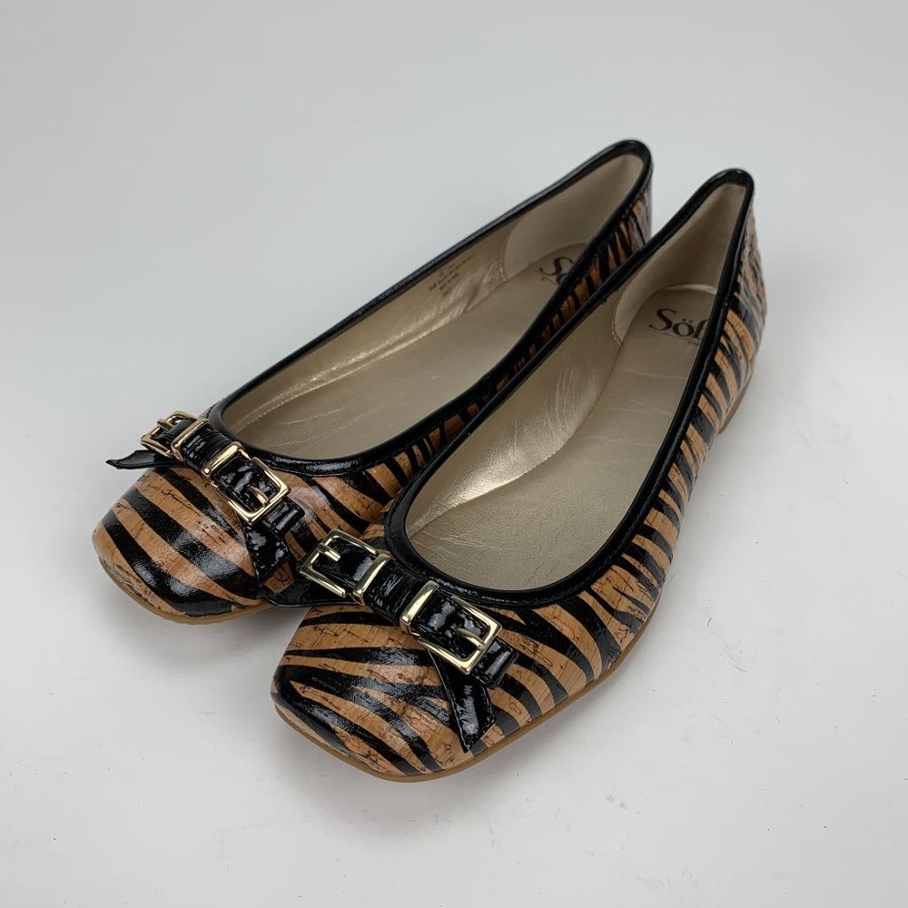 Sofft Womens Nalda Ballet Flat Shoes Tiger 8.5M